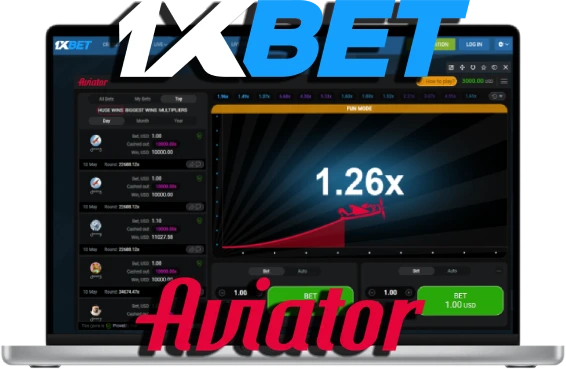  a computer screen with the aviator 1xbet on it