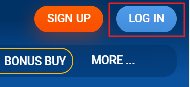 Login interface Mostbet showing highlighted button 'LOG IN' and more options